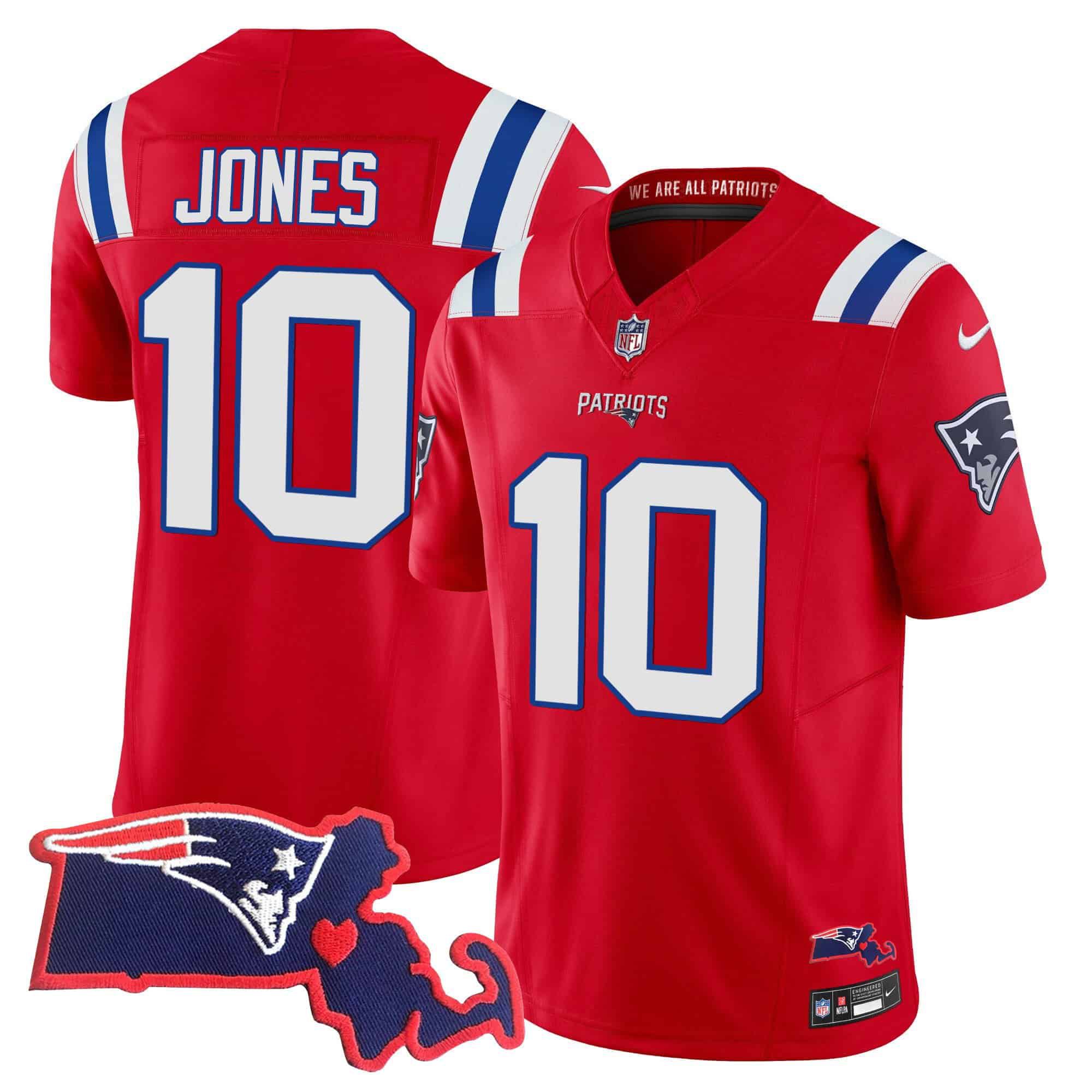 Men New England Patriots #10 Jones Red 2024 Nike Patch Vapor Limited NFL Jersey->indianapolis colts->NFL Jersey